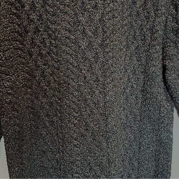 New Aran Crafts Men's Gray Merino Wool Shawl Collar Cable Knit Sweater - XXL - Picture 6 of 10